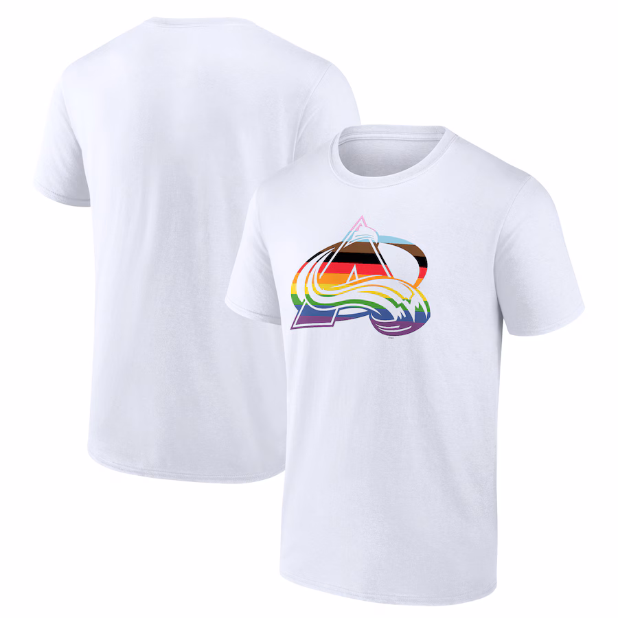 Men's Colorado Avalanche White Team Pride Logo T-Shirt - Puhuasuan