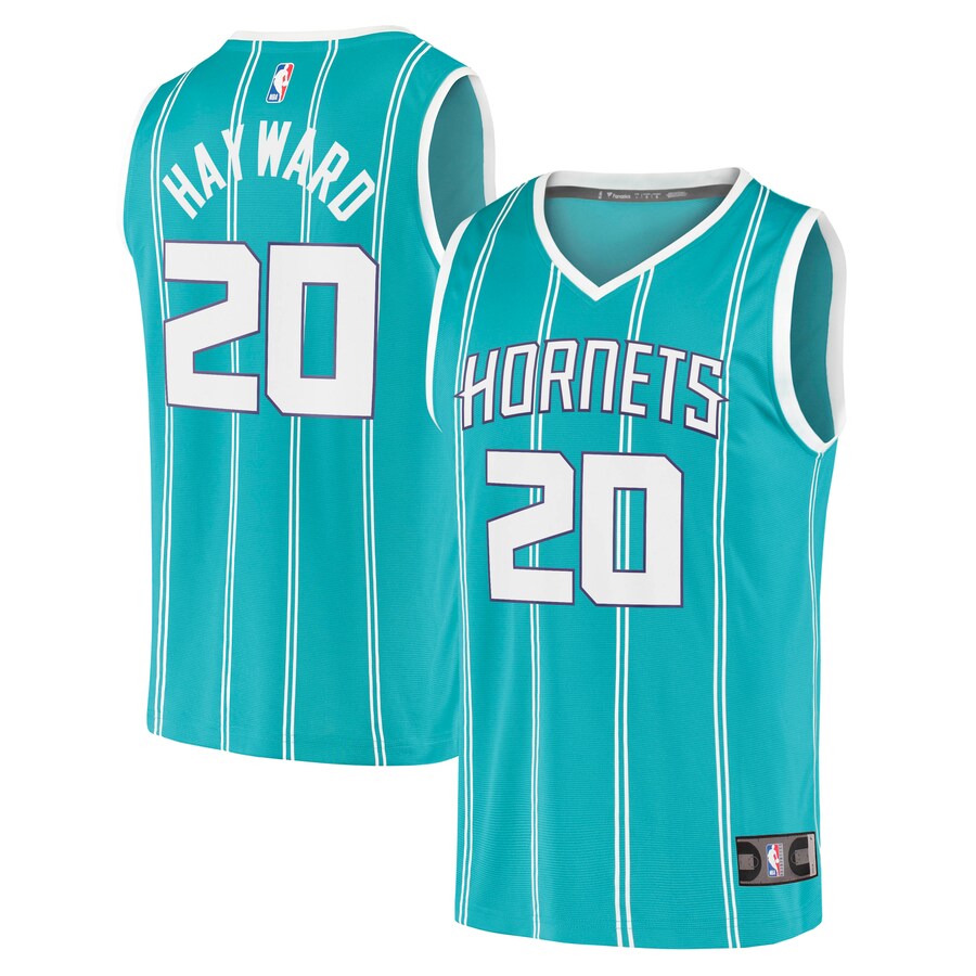 Men's Charlotte Hornets Gordon Hayward Fanatics Teal Fast Break Replica Jersey - Icon Edition - Puhuasuan