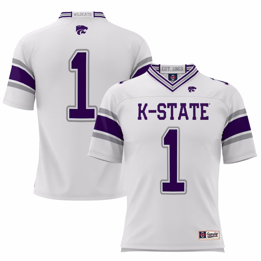 #1 Kansas State Wildcats GameDay Greats Youth Football Jersey �?White - Puhuasuan