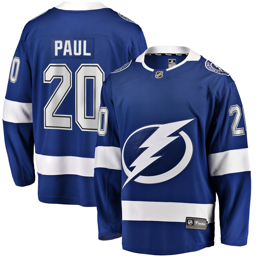 Men's Tampa Bay Lightning Nicholas Paul Fanatics Branded Blue Home Breakaway Player Jersey - Puhuasuan
