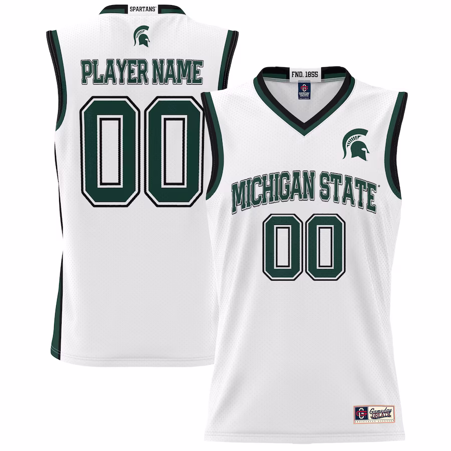 Michigan State Spartans GameDay Greats Youth NIL Pick-A-Player Lightweight Basketball Jersey - White - Puhuasuan