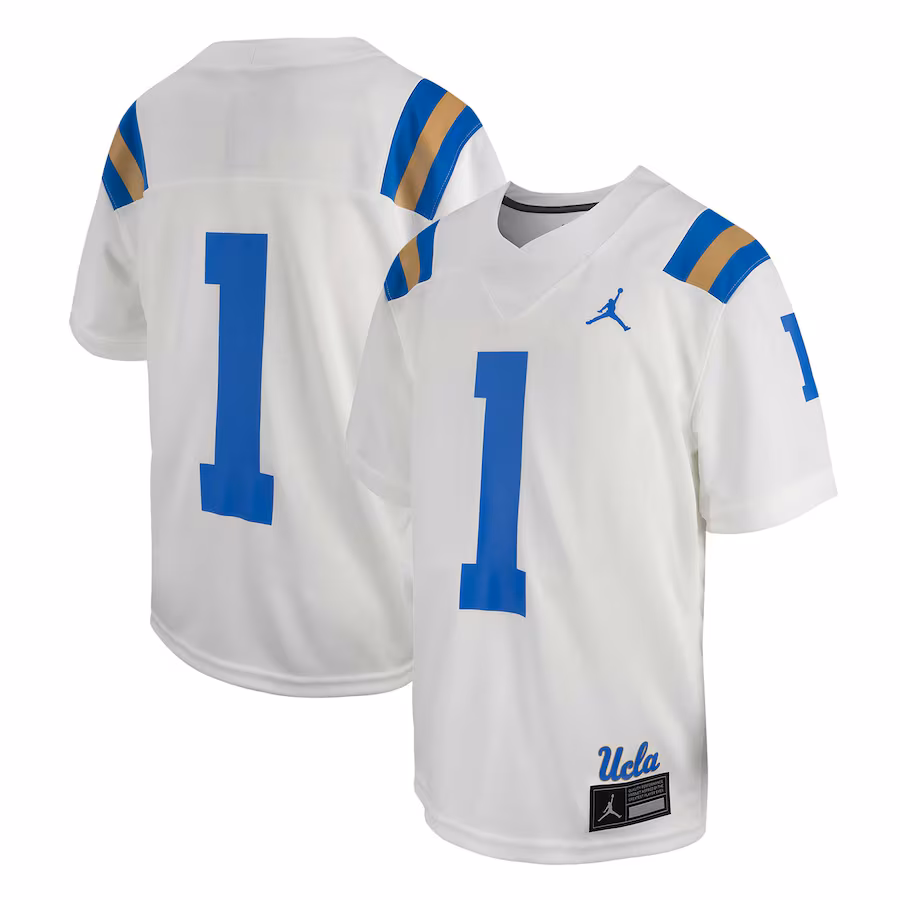 Youth Jordan Brand #1 White UCLA Bruins Untouchable Replica Game Jersey - Puhuasuan