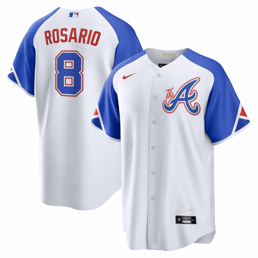 Men's Atlanta Braves Eddie Rosario Nike White City Connect Replica Player Jersey - Puhuasuan