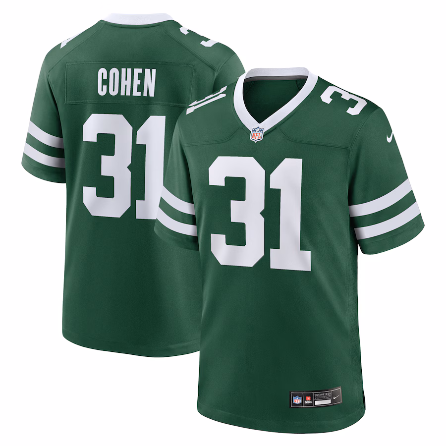 Men's New York Jets Tarik Cohen Nike Legacy Green Team Game Jersey - Puhuasuan