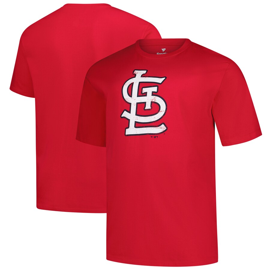 Men's St. Louis Cardinals Profile Red Big & Tall Weathered Logo T-Shirt - Puhuasuan