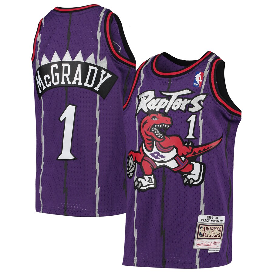 Youth Toronto Raptors Tracy McGrady Mitchell & Ness Purple 1998-99 Hardwood Classics Swingman Throwback Jersey - Puhuasuan