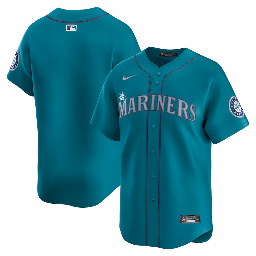 Men's Seattle Mariners Nike Aqua Alternate Limited Jersey - Puhuasuan