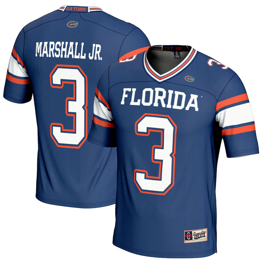 Jason Marshall Jr. Florida Gators GameDay Greats NIL Player Football Jersey - Royal - Puhuasuan