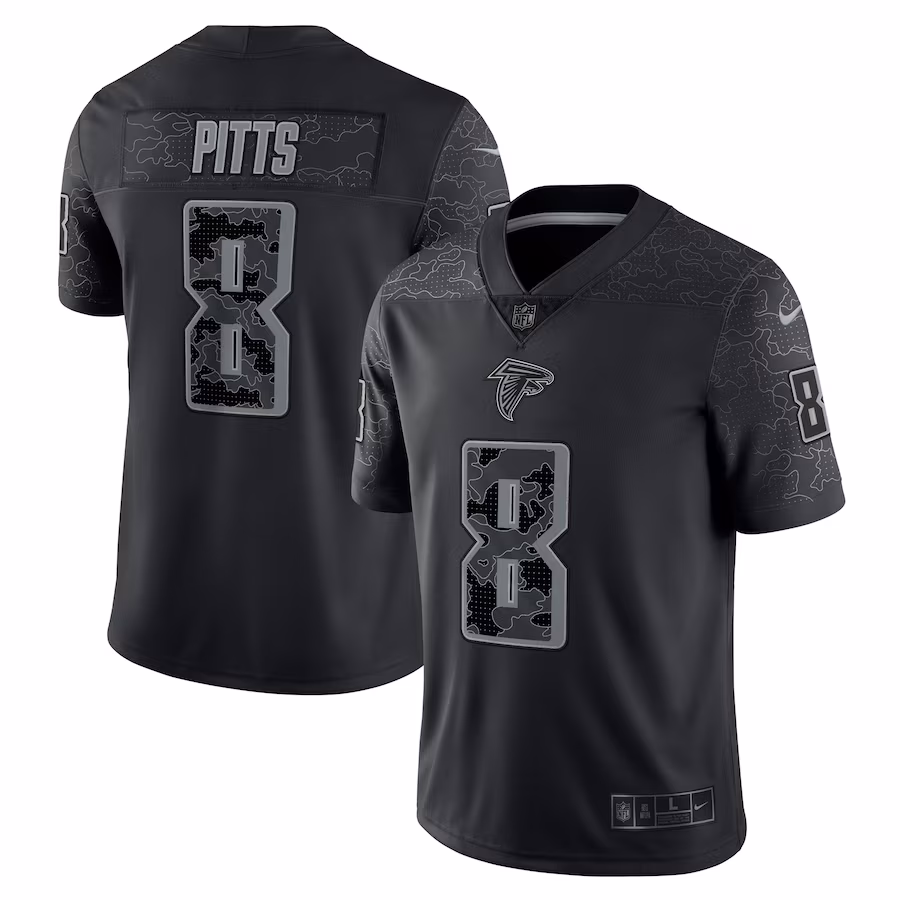 Men's Atlanta Falcons Kyle Pitts Nike Black RFLCTV Limited Jersey - Puhuasuan