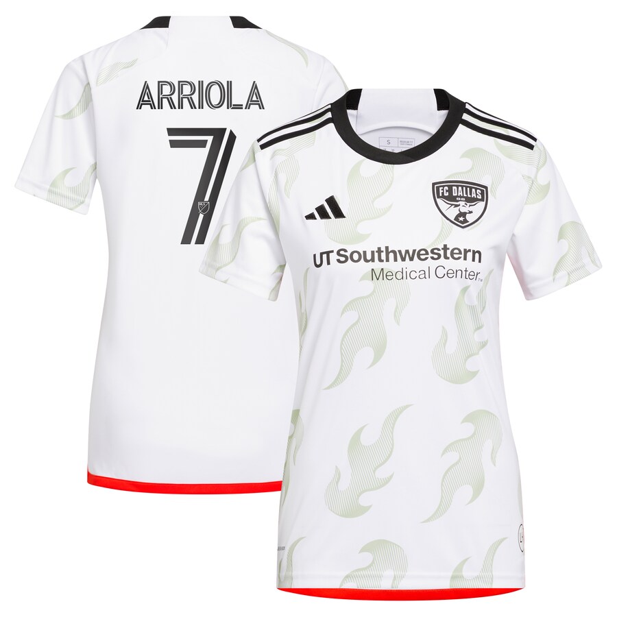 Women's FC Dallas Paul Arriola adidas White 2023 Burn Baby Burn Replica Player Jersey - Puhuasuan