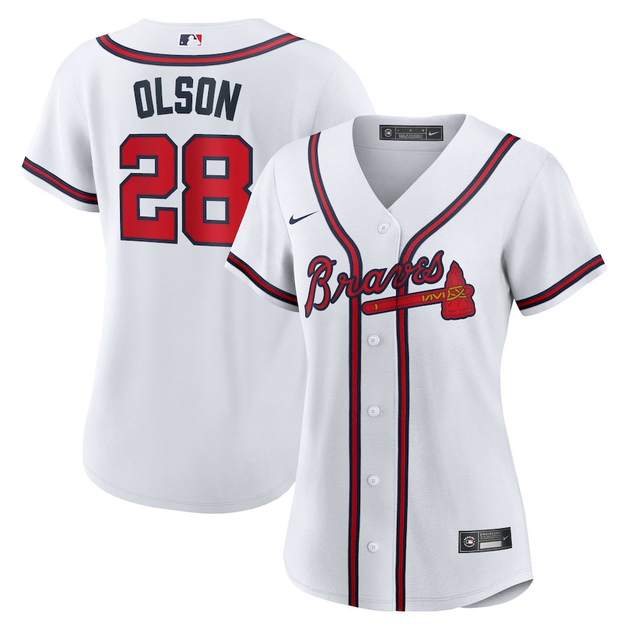 Women's Atlanta Braves Matt Olson Nike White Home Replica Player Jersey - Puhuasuan