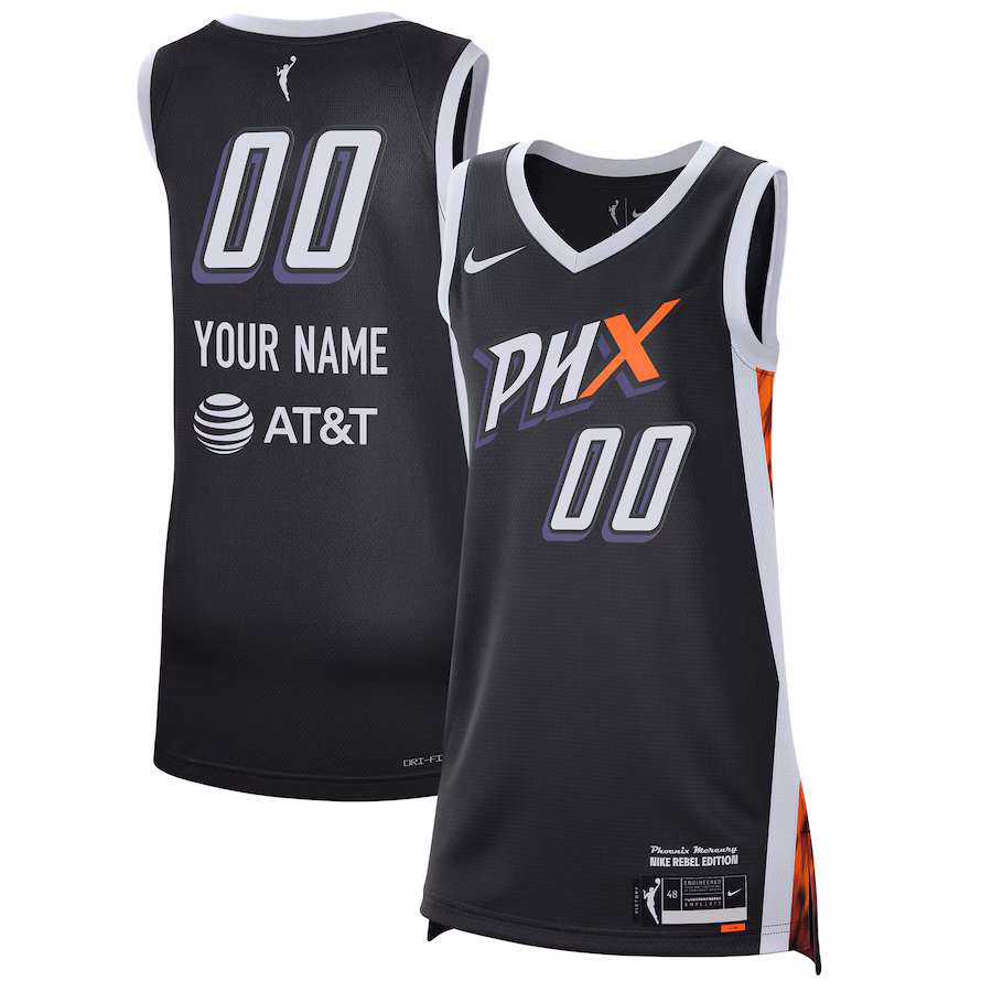 Unisex Phoenix Mercury Nike Black 2021 Rebel Edition Victory Custom Jersey - Puhuasuan