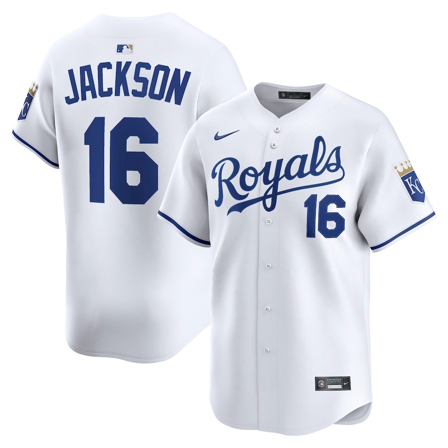 Men's Kansas City Royals Bo Jackson Nike White Home Limited Player Jersey - Puhuasuan