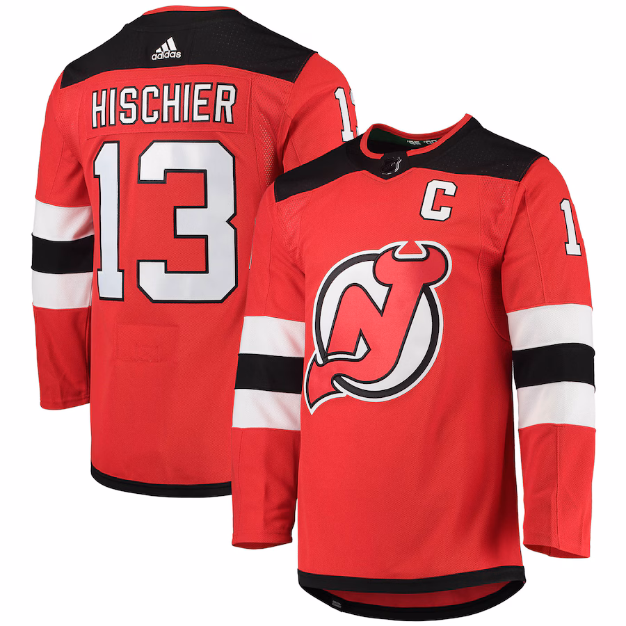 Men's New Jersey Devils Nico Hischier adidas Red Home Primegreen Authentic Player Jersey - Puhuasuan