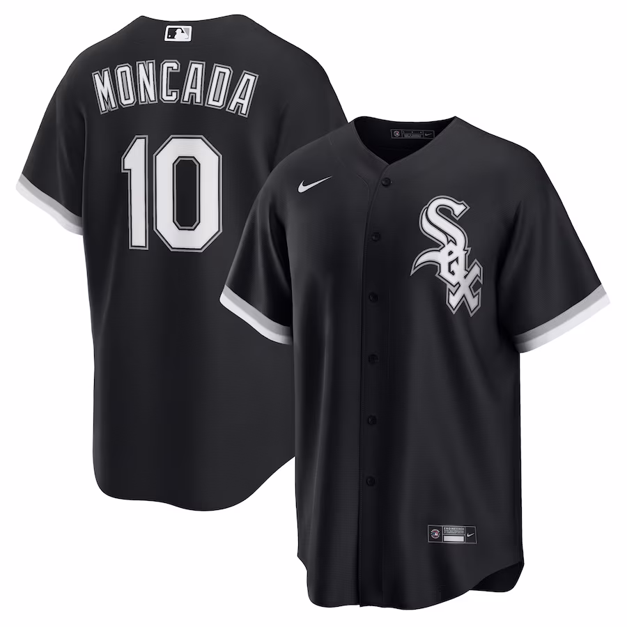 Men's Chicago White Sox Yoan Moncada Nike Black Alternate Replica Player Name Jersey - Puhuasuan