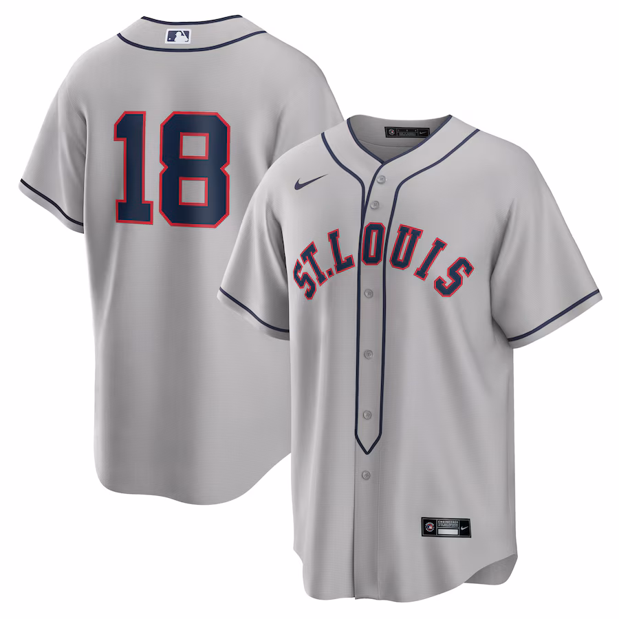 Men's St. Louis Cardinals Jordan Walker Nike Gray 2024 Rickwood Classic Replica Player Jersey - Puhuasuan