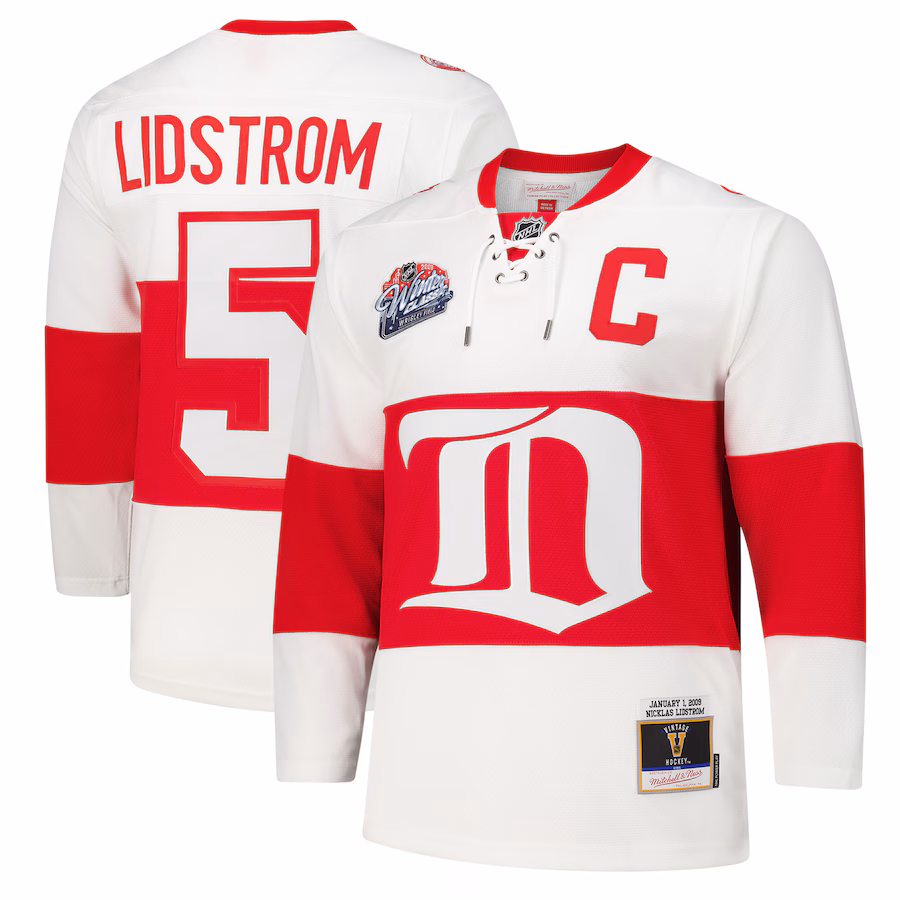 Men's Detroit Red Wings Nicklas Lidstrom White 2008-09 Power Play Jersey - Puhuasuan