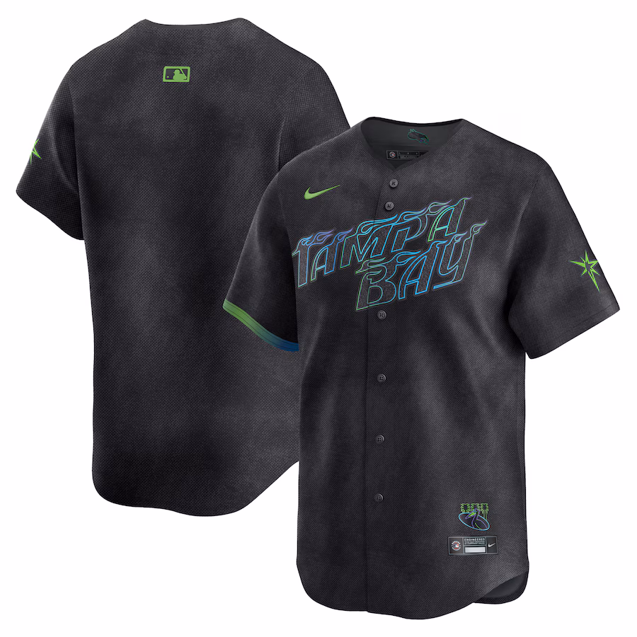 Men's Tampa Bay Rays Nike Charcoal 2024 City Connect Limited Jersey - Puhuasuan