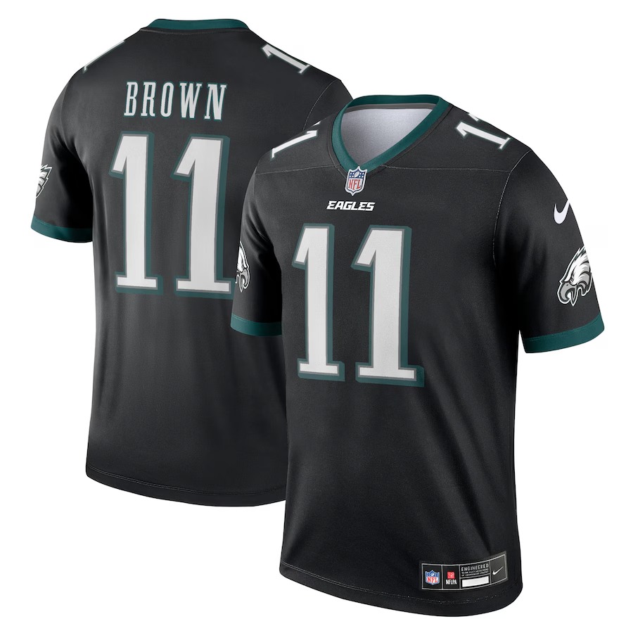 Men's Philadelphia Eagles A.J. Brown Nike Black Alternate Legend Player Performance Top - Puhuasuan