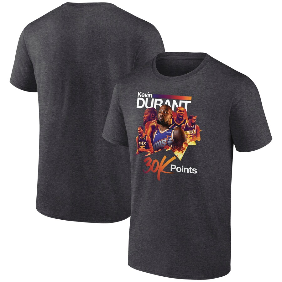 Men's Phoenix Suns Kevin Durant Charcoal 30K Career Points T-Shirt - Puhuasuan