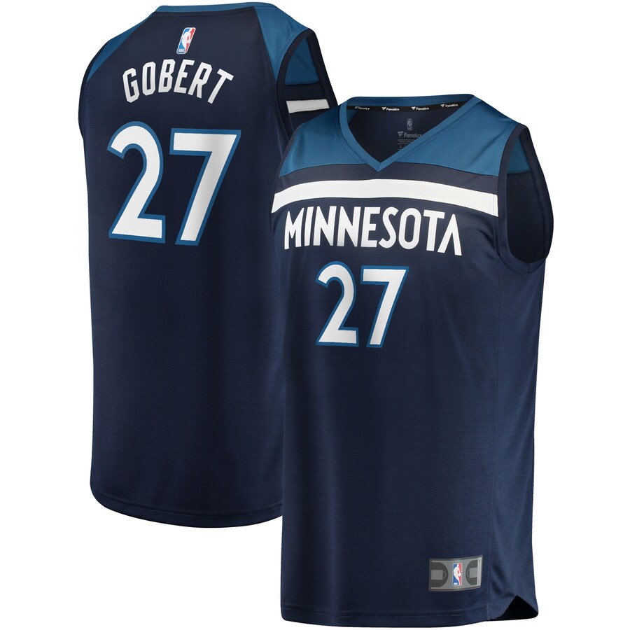 Men's Minnesota Timberwolves Rudy Gobert Fanatics Navy Fast Break Replica Jersey - Icon Edition - Puhuasuan