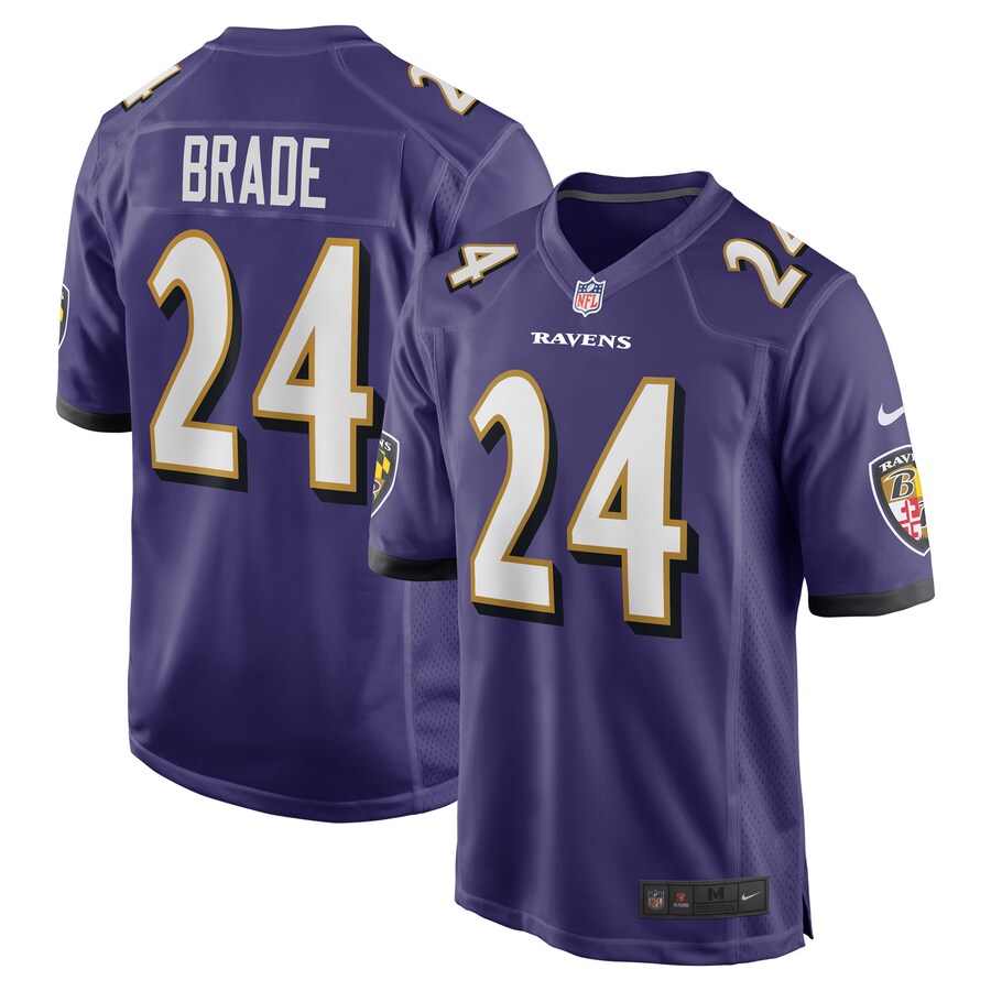 Men's Baltimore Ravens Beau Brade Nike Purple Team Game Jersey - Puhuasuan