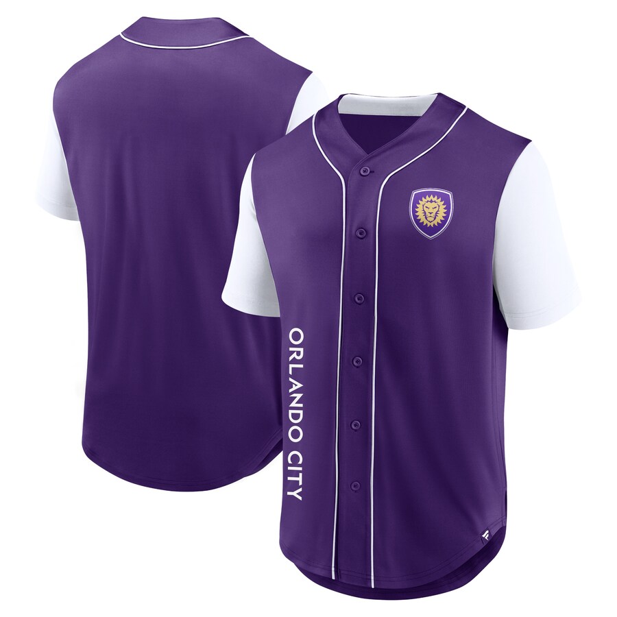 Men's Orlando City SC Fanatics Purple Balance Fashion Baseball Jersey - Puhuasuan