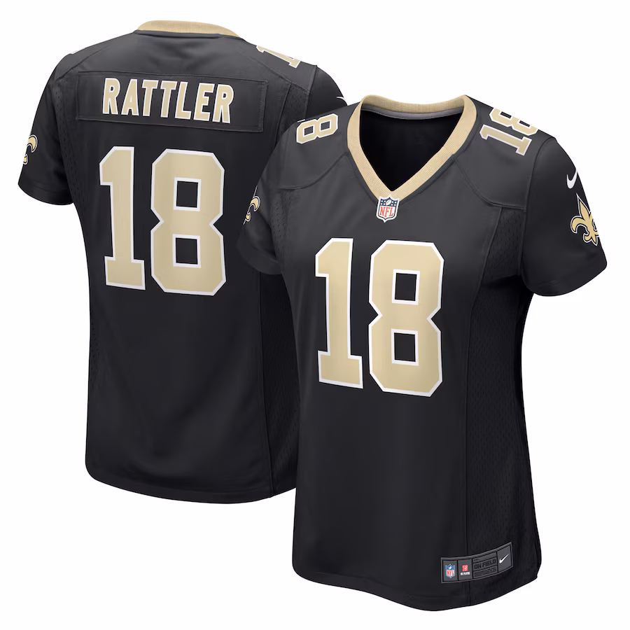Women's New Orleans Saints Spencer Rattler Nike Black Game Jersey - Puhuasuan
