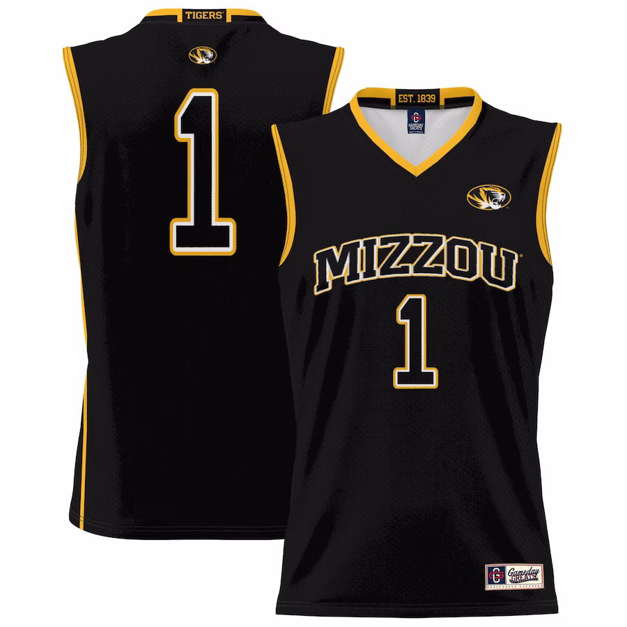 #1 Missouri Tigers GameDay Greats Unisex Lightweight Basketball Jersey - Black - Puhuasuan