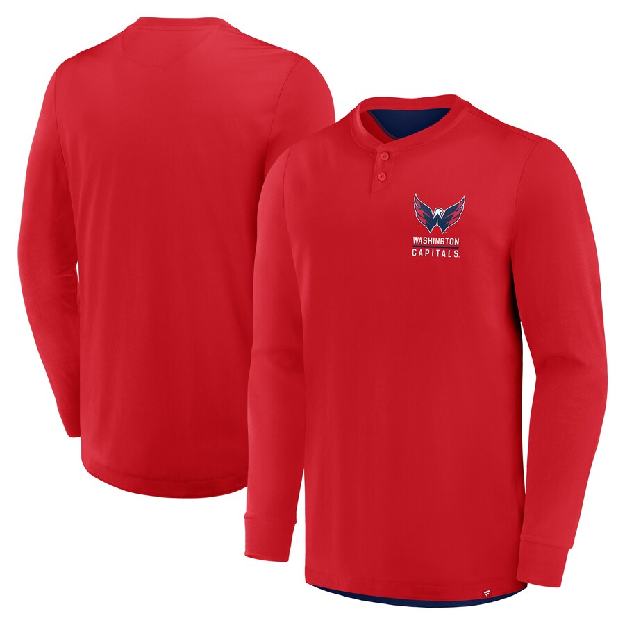 Men's Washington Capitals Fanatics Red Adrenaline Push Long Sleeve T-Shirt - Puhuasuan