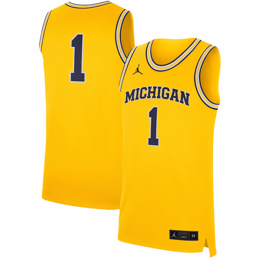 Michigan Wolverines Jordan Brand Replica Jersey - Maize - Puhuasuan