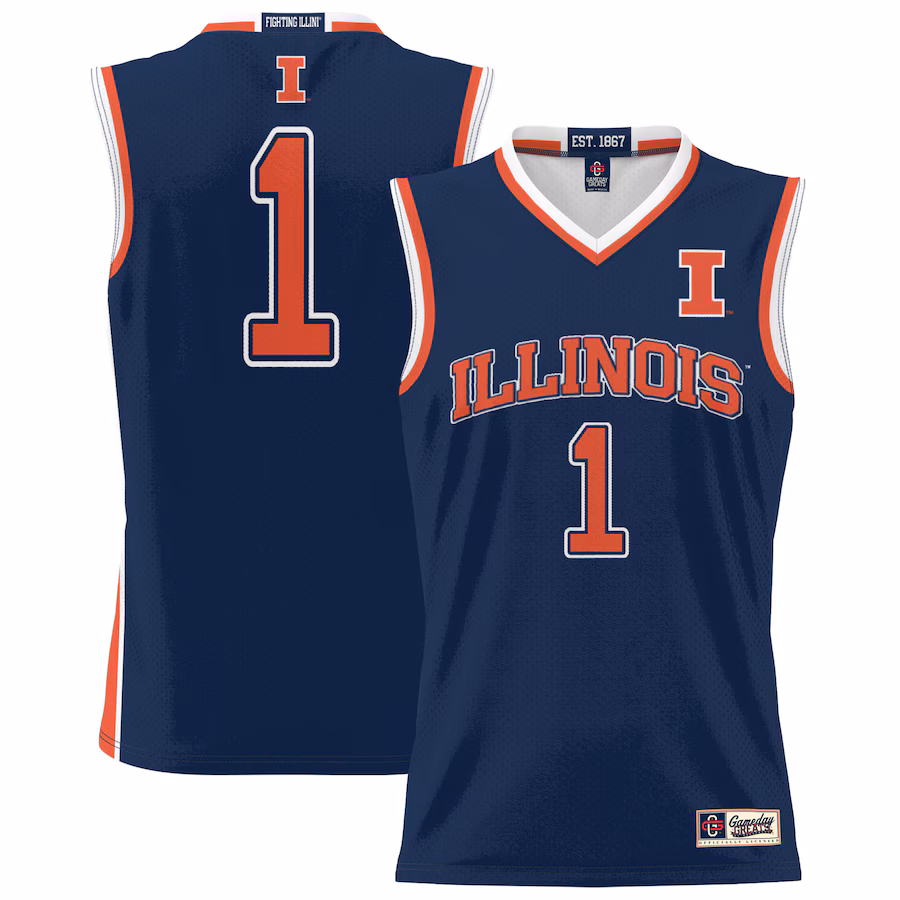 Youth GameDay Greats #1 Navy Illinois Fighting Illini Lightweight Basketball Jersey - Puhuasuan