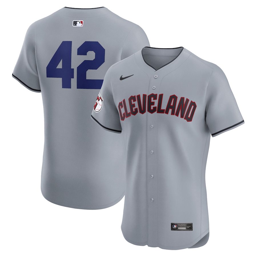Men's Cleveland Guardians Nike Gray Road 2024 Jackie Robinson Day Elite Jersey - Puhuasuan