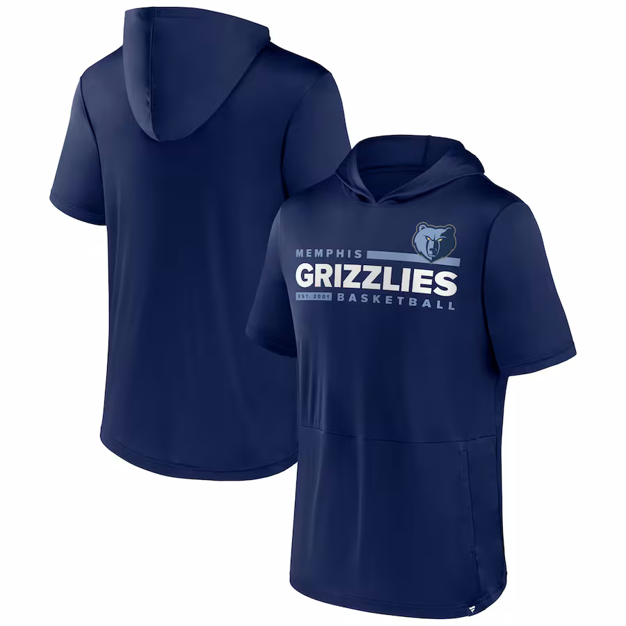 Men's Memphis Grizzlies Fanatics Navy Possession Hoodie T-Shirt - Puhuasuan