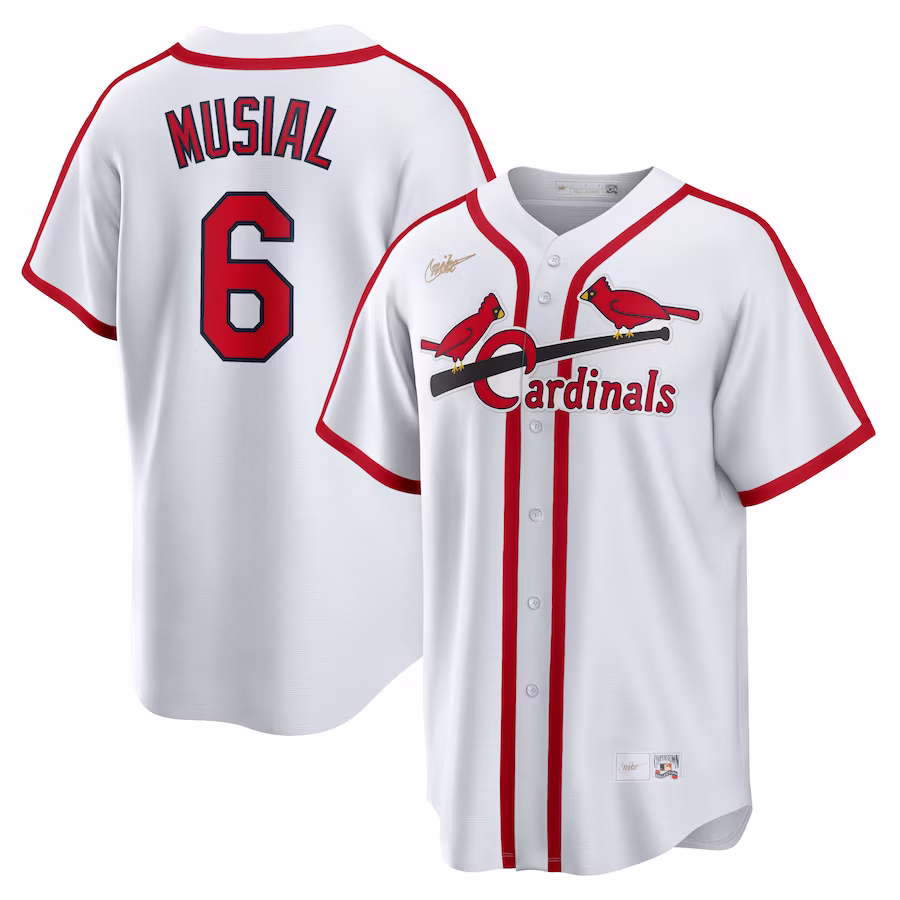Men's St. Louis Cardinals Stan Musial Nike White Home Cooperstown Collection Player Jersey - Puhuasuan