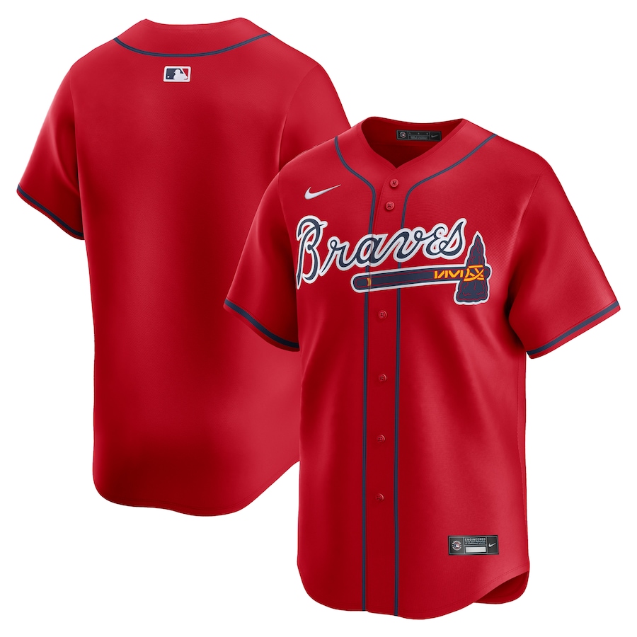 Men's Atlanta Braves  Nike Red  Alternate Limited Jersey - Puhuasuan