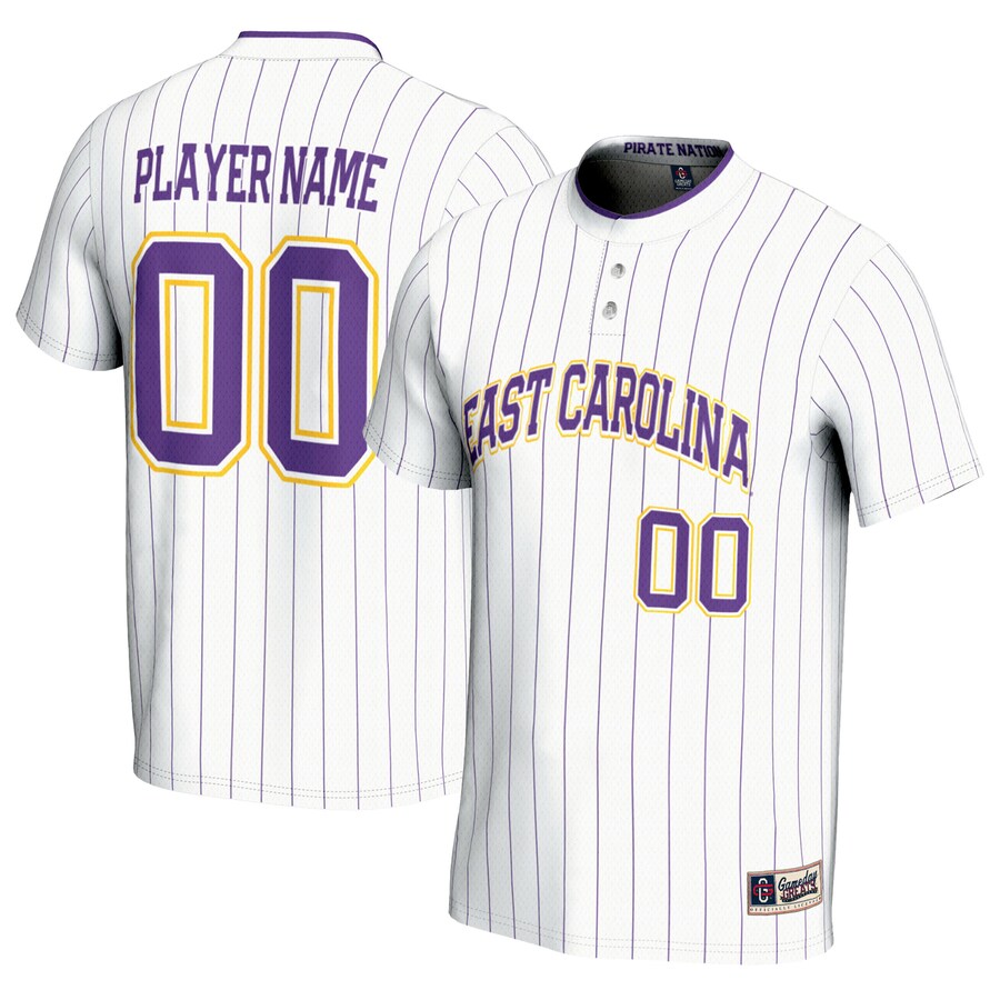ECU Pirates GameDay Greats Unisex NIL Pick-A-Player Lightweight Softball Jersey - White - Puhuasuan