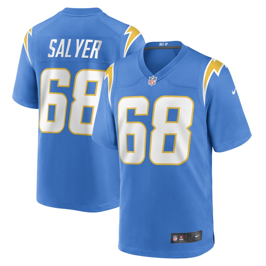 Men's Los Angeles Chargers Jamaree Salyer Nike Powder Blue Game Player Jersey - Puhuasuan