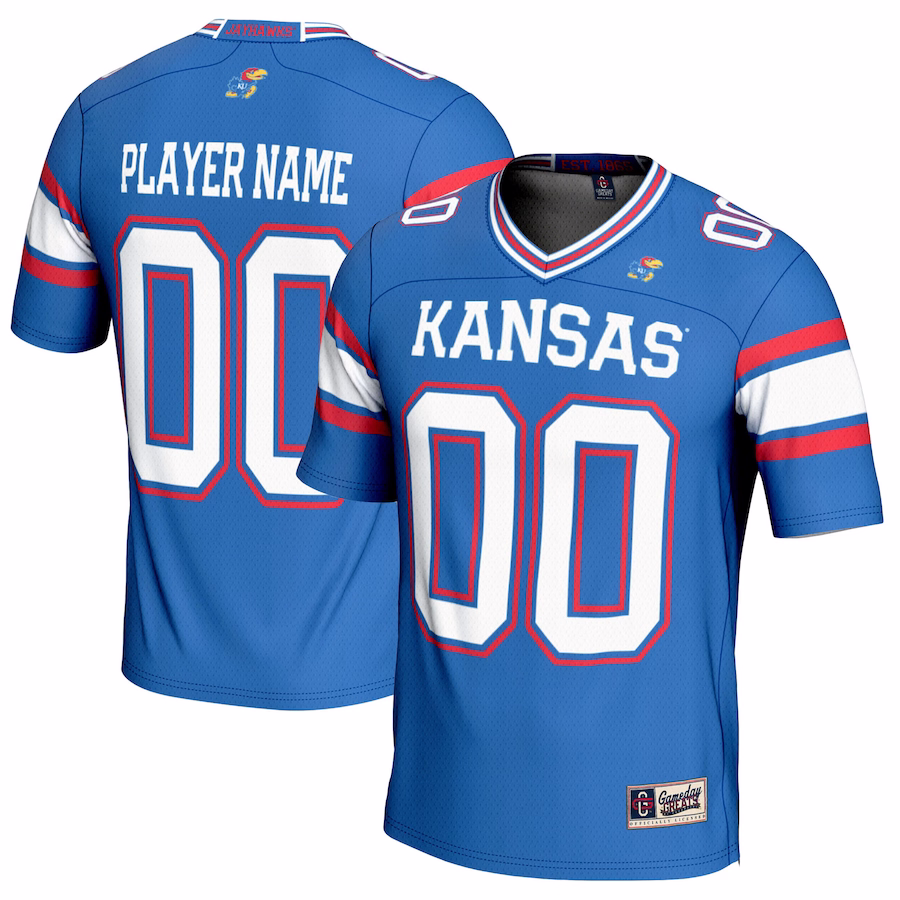 Kansas Jayhawks GameDay Greats Youth NIL Pick-A-Player Football Jersey - Royal - Puhuasuan