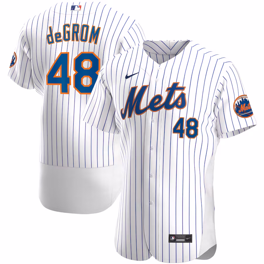 Men's New York Mets Jacob deGrom Nike White Home Authentic Player Jersey - Puhuasuan