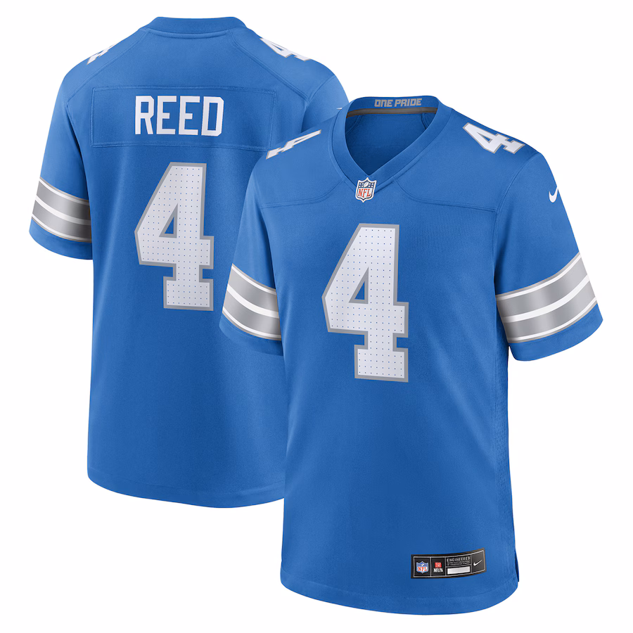 Men's Detroit Lions D.J. Reed Nike Blue Team Game Jersey - Puhuasuan