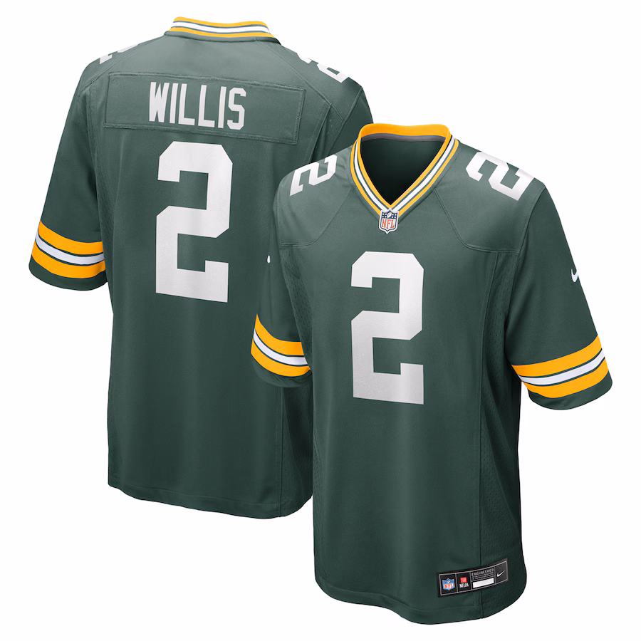 Men's Green Bay Packers Malik Willis Nike Green Game Jersey - Puhuasuan