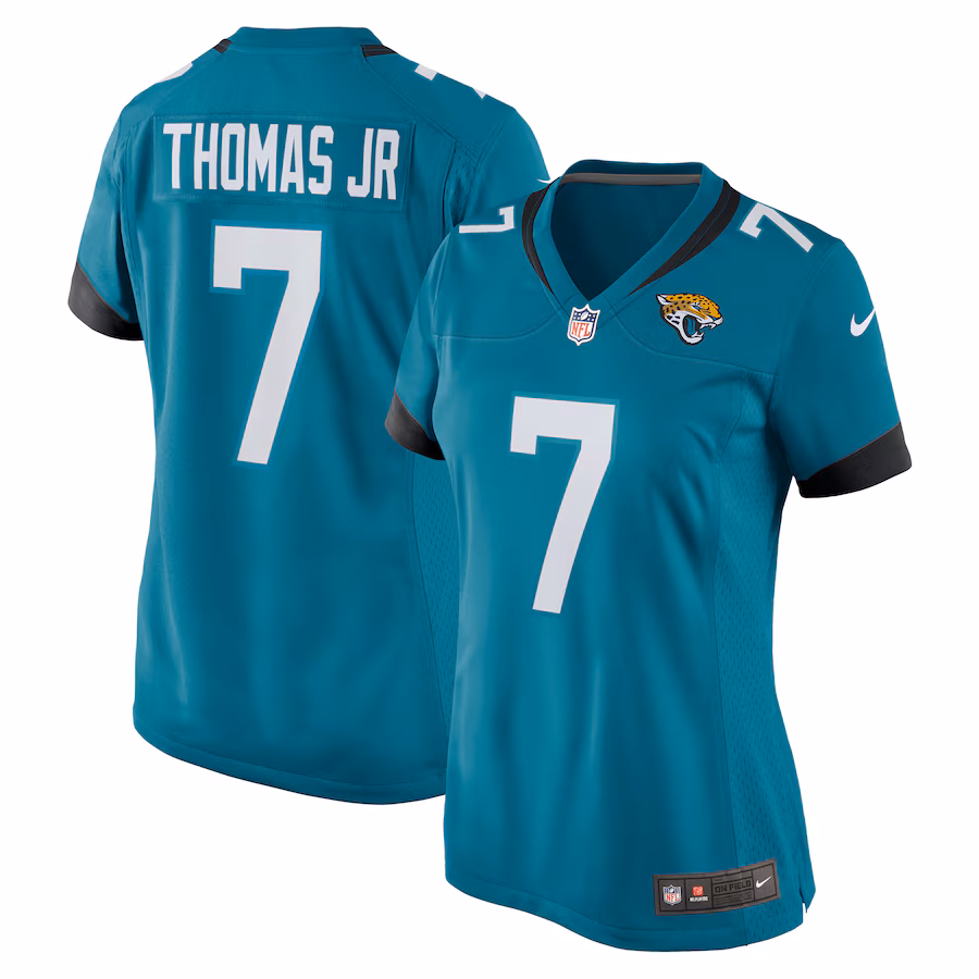 Women's Jacksonville Jaguars Brian Thomas Jr. Nike  Teal Game Jersey - Puhuasuan