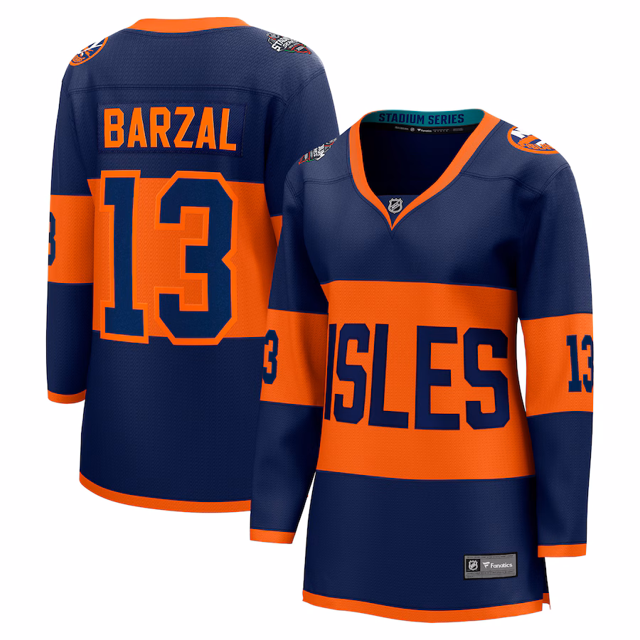 Women's New York Islanders Mathew Barzal Fanatics Navy 2024 NHL Stadium Series Breakaway Player Jersey - Puhuasuan