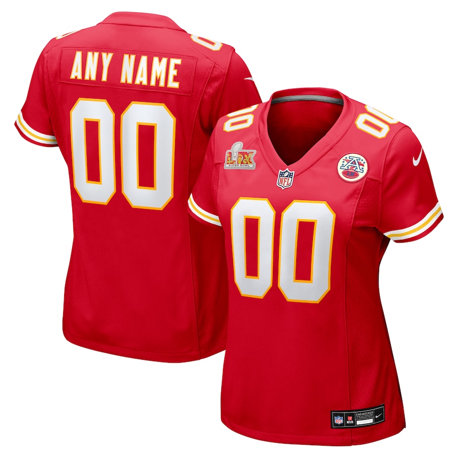 Women's Kansas City Chiefs Nike Red Super Bowl LIX Custom Game Jersey - Puhuasuan