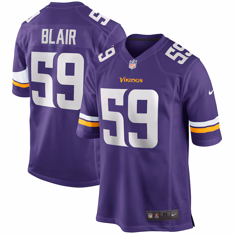Men's Minnesota Vikings Matt Blair Nike Purple Game Retired Player Jersey - Puhuasuan