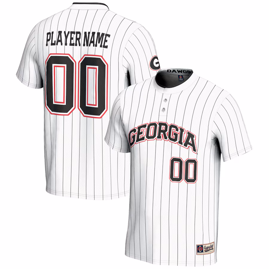 Georgia Bulldogs GameDay Greats Unisex  NIL Pick-A-Player Lightweight Softball Jersey - White - Puhuasuan