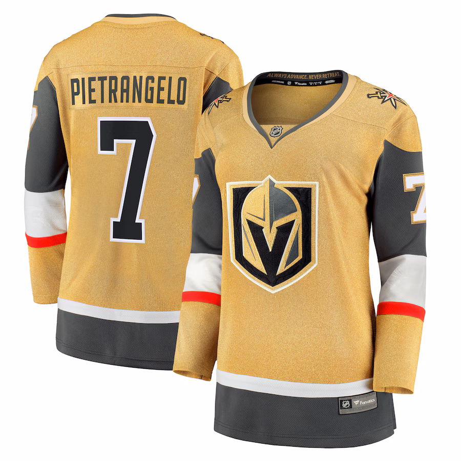 Women's Vegas Golden Knights Alex Pietrangelo Fanatics Gold Home Breakaway Player Jersey - Puhuasuan