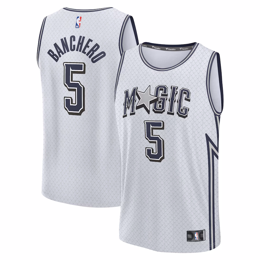 Youth Orlando Magic Paolo Banchero Fanatics Silver 2024/25 Fast Break Player Jersey - City Edition - Puhuasuan