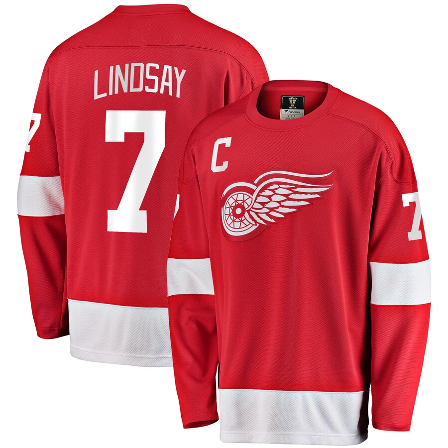 Men's Detroit Red Wings Ted Lindsay Fanatics Branded Red Premier Breakaway Retired Player Jersey - Puhuasuan